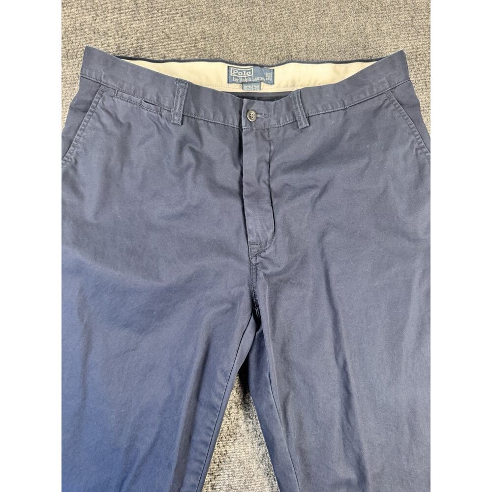 Mens Polo By Ralph Lauren Navy Blue Suffield Chino Style Pants 36 By 32 - Picture 8 of 8